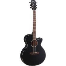 Cort Endonezya Cort Sfx-Mebks Elektro Akustik Gitar - Siyah Satin (Orta Seviye) | Ergonomik Ince Gövde, Cutaway Tasarımı, Cort CE304T Eq ve Modern Mat Siyah Kaplama