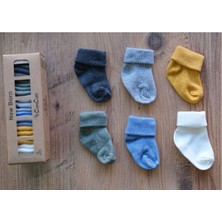 Concon Bebe Pamuklu 0-6 Ay Yenidoğan 6'lı Bebek Çorabı Erkek Soft Mix