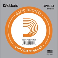 D'addario BW024 Akustik Gitar Tek Tel (G-Sol - 80/20 Bronze)