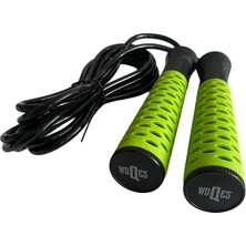 Woqes Rulmanlı Pvc Atlama Ipi 2.8 Metre Kaymaz Saplı Fitness ve Kardiyo Ipi Yeşil-Siyah