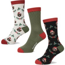 Bad Bear New Bear Çok Renkli Unisex 3'lü Çorap