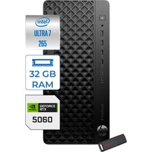 Hp Elitedesk 8 G1I Ultra7 265 Ddr5 32GB 8tb SSD 8GB/RTX5060 Wi-Fi 7 BE200 (2x2) + Bt 5.4 500W Windows 11 Pro Iş Istasyonu CS7A7ETF51 + Zettaçanta