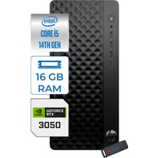 Hp Prodesk 2 Tower G1I Intel I5 14400 4,7 Ghz 16GB Ddr5 512GB SSD 6GB/RTX3050 Freedos Mini Tower Masaüstü Bilgisayar B70VQAT23F02+ZETTAUSBBELLEK