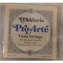 D'addario J58 Pro-Arté Viyola Tel Seti (Medium Scale) | Naylon Özlü Geleneksel Ton Yapısı Neme Karşı Direnç ve Yumuşak Sol El Hissiyatı