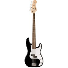Squier 0373900506 Sonic Precision Bass Gitar (Siyah) | Laurel Klavye Siyah Gövde ve Beyaz Pickguard