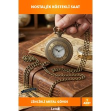 Letsii Nostaljik Zarif Köstekli Saat Metal Vintage Tasarım
