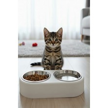 Safir Design Mama ve Su Kabı - El Yapımı Minimalist - Paslanmaz Çelik Bölmeli Modern İkili Tasarım