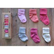 Concon Bebe Pamuklu 0-6 Ay Yenidoğan 6'lı Bebek Çorabı Pembe