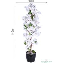 Yapay Çiçek Sitesi Yapay Sakura Bahar Dalı Ağacı 85 cm Beyaz