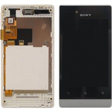 Sony Xperia Miro ST23 Uyumlu Org Lcd+Dokunmatik+Çıtalı (Beyaz)