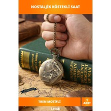 Letsii Nostaljik Tren Temalı Antik Bronz Köstekli Saat