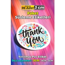 Sb Store Thank You Ambalaj Kargo Hediye Paketleme Etiketi Model 3 - 96 Adet 3cm