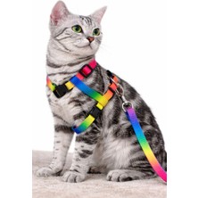 NORDVIA E-COMMERCE Ayarlanabilir Kedi Göğüs Tasması ve Gezdirme Kayışı