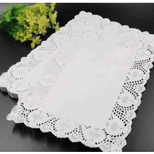 Yağmur Ambalaj Kağıt Dantel Dikdörtgen Servis Altlığı-Dekorasyon-Paketleme 26X37CM (20ADET)