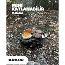 Enerjivar Katlanabilir Geçmeli Mini Mangal – 31,5 x 31,5 cm | 1-2 Kişilik Taşınabilir Kamp ve Piknik Mangalı