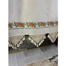 Cotopia Buldan Perde Turuncu Kanaviçe Yöresel Dokuma Perde