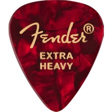 Fender 1980351609 351 Premium Extra Heavy Gitar Penası (Red Moto) | Kırmızı Inci Desen Dikkat Çekici Renk ve Sert Pena Tercih Edenler Için