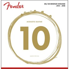 Fender 0730070402 80/20 Bronze Ball End Akustik Gitar Teli (10-48) | 70XL Extra Light Yumuşak Çalım ve Başlangıç Seviyesi Için Ideal