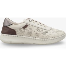 İnna Butikk Noums Kadın Hakiki Deri Sneaker Spor Ayakkabı - Ekru