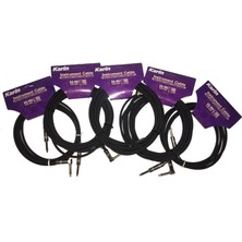 Karin Ko 992 6m-Bk Bir Ucu Pipo (L) Enstrüman Kablosu (6 Metre) | Dar Alanlar Için Köşeli Jak Tasarımı Dayanıklı Dış Kılıf Yüksek Sadakatli Ses