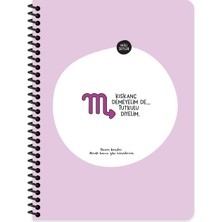 Keskin Color Hisli Şeyler Burçlar Serisi 16,5X22,5 Çizgili Spiralli Stickerli Defter - Kıskanç Demeyelim De Tutkulu Diyelim