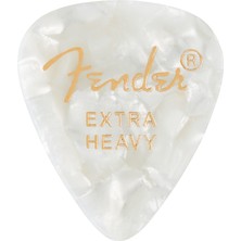 Fender 1980351605 351 Premium Extra Heavy Gitar Penası (White Moto) | Beyaz Inci Klasik Görünüm 351 Formu ile Her Tarza Uygun
