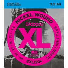 D'addario EXL120+ Xl Nickel Serisi Elektro Gitar Tel Seti (Super Light Plus - 9.5-44 - Nickel Wound)