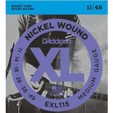 D'addario EXL115 Xl Nickel Serisi Elektro Gitar Tel Seti (11-49)