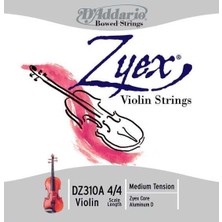 D'addario DZ310A Zyex 4/4 Tam Boy Keman Tel Seti (Profesyonel) | Sentetik Zyex Çekirdek, Sıcak Ton Karakteri, Hızlı Akort Stabilitesi ve Uzun Ömürlü Kullanım