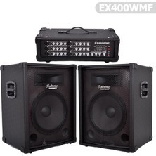 Extreme EX400WMF Taşınabilir Amfi Ses Sistemi | 2 Kolon + Kafa Mikser Anfi Bluetooth Bağlantı, 200W Çıkış Gücü