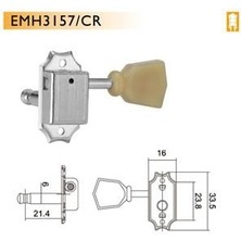 Valencia EMH3157CRR3L3 Klasik Başlıklı Elektro Burgu (3+3) | Özel Tasarım - Krom - Geniş Başlık