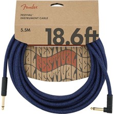 Fender 0990918073 Festival Pure Doğal Lif Enstrüman Kablosu (5m - Blue ) | Mavi Rüya Tasarımı Çevre Dostu Malzeme ve Üstün Sinyal Iletimi