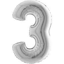 Dodomar 3 Rakam Folyo Balon Gümüş 40INC 100CM