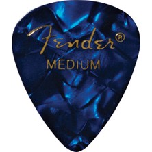 Fender 1980351802 Premium Celluloid 351 Shape Medium Gitar Penası (Blue Moto) | Mavi Inci Desen Ideal Esneklik ve Ton Kontrolü (12'li)