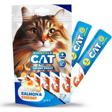 EuroCat Snmswrld Eurogold Cat Sıvı Kedi Ödülü Somon - Karides 5X15GR