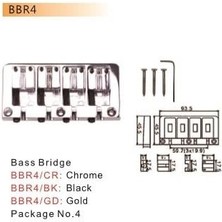 Valencia BBR4BK Bas Gitar Köprüsü Siyah (Dr. Parts) | 4 Telli - 93.5mm - Ağır Kütle