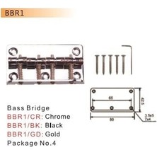 Valencia BBR1BK Bas Gitar Köprüsü Siyah (Dr. Parts) | 4 Telli - 80MM - Modern