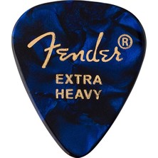 Fender 1980351602 Premium Celluloid Blue Moto Extra Heavy Gitar Penası (12'li) | Ekstra Sert Kalınlık Maksimum Güç ve Hız Için Mavi Inci Desen