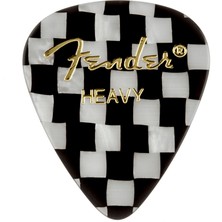 Fender 1980351303 351 Shape Checker Heavy Gitar Penası (12'li) | Klasik Damalı Desen Sert Kalınlık ile Güçlü Vuruşlar ve Net Ton