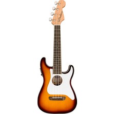 Fender 0971653032 Fullerton Strat Elektro Ukulele (Sunburst) | Stratocaster Gövde Şekli Dahili Preamp ve Eşsiz Sahne Görünümü