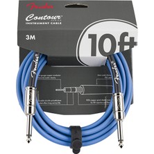 Fender 0990571102 Contour Serisi Lake Placid Blue Enstrüman Kablosu (3m) | Ikonik Fender Rengi Düşük Gürültü ve Yüksek Performans