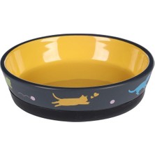Flamingo Rantı Kedi Desenli Seramik Mama Kabı / 320ML