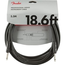 Fender 0990820020 Professional Enstrüman Kablosu (5.5m - Siyah) | Uzun Mesafe Bağlantılar Için Güvenilir Siyah Kablo Altın Uçlu Jaklar