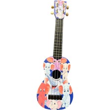 Hawiian XU21ELP Soprano Ukulele (Fil Desenli) | Sevimli Fil Karakterli Kapak Yüksek Kaliteli Ihlamur Ağacı Sıcak Tonlar