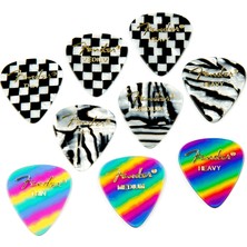 Fender 1980351101 351 Shape Rainbow Thin Gitar Penası (12'li) | Ince Yapılı Rengarenk Penalar Yumuşak Akor Geçişleri Için