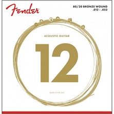 Fender 0730070403 80/20 Bronze Ball End Akustik Gitar Teli (12-52) | 70L Light Tansiyon Dengeli Projeksiyon ve Net Tını