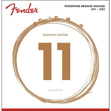 Fender 0730060405 Phosphor Bronze Akustik Gitar Teli (11-52) | 60CL Custom Light Set Sıcak ve Zengin Akustik Tını