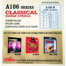 Alice A-106-H5 Klasik Gitar Teli (5 Numara) | Ileri Seviye Tansiyon Kararmaya Dayanıklı Kaplama Uzun Ömürlü