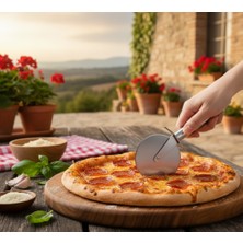 Mrv Home Paslanmaz Çelik  - Hamur-Pizza Kesici Rulet – Ergonomik Saplı Mutfak Kesme Aparatı