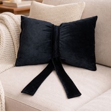 Ratemo Mobilya Fiyonk Kurdele Tasarımlı Dekoratif Kırlent Yastık, 1. Sınıf Döşemelik Kumaş, Dolgulu Hediye Minder